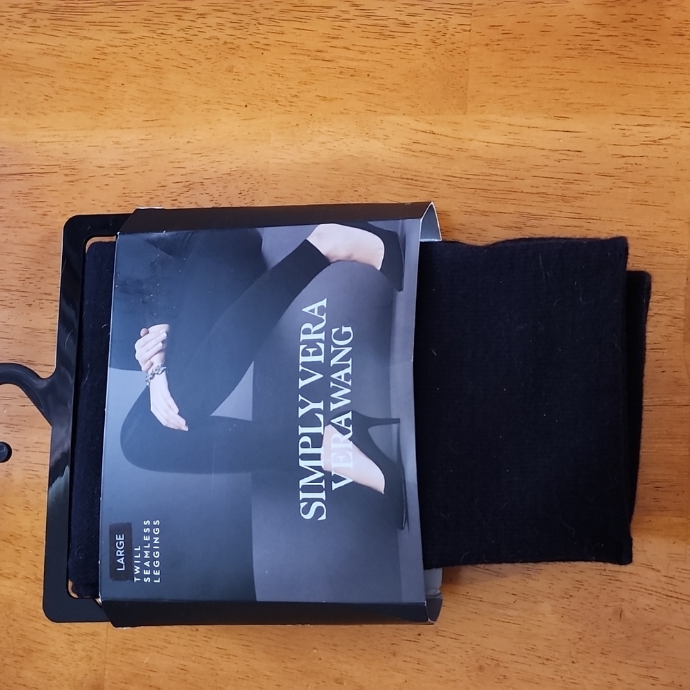 Vera Wang Twill Seemless Leggings Size Large Black
